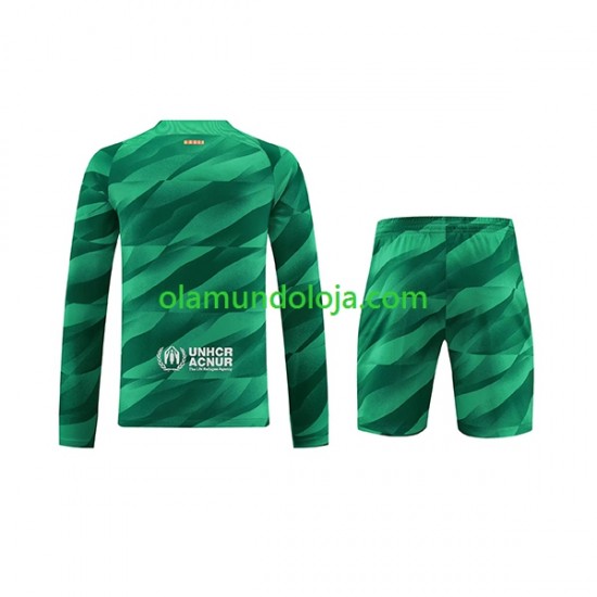 Camisola FC Barcelona Guarda-redes Criança Equipamento Primeiro 2023-2024 Manga Comprida